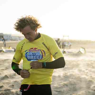 In 2024, Marius Sanchez competes at Red Bull King of the Air Qualifier event in Tarifa, Spain.